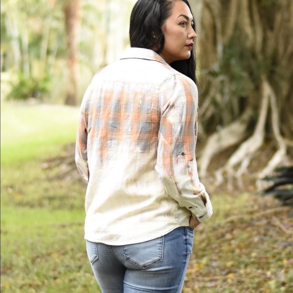 Orange & Grey Bleached Flannel - Picture 6 of 6